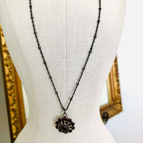 Vintage LIZ PALACIOS Garnet Necklace 🥀 - Picture 8 of 17